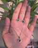 Sparkling Heart-Cut Green Gemstone Jewelry Set – Sterling Silver Necklace and Earrings