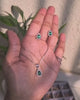 Green Teardrop Pendant & Stud Earrings Set