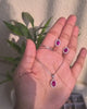 Sterling Silver Ruby Red Stone Pendant Set with Matching Studs