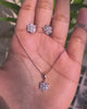 Floral Sparkle Diamond Pendant & Earring Set